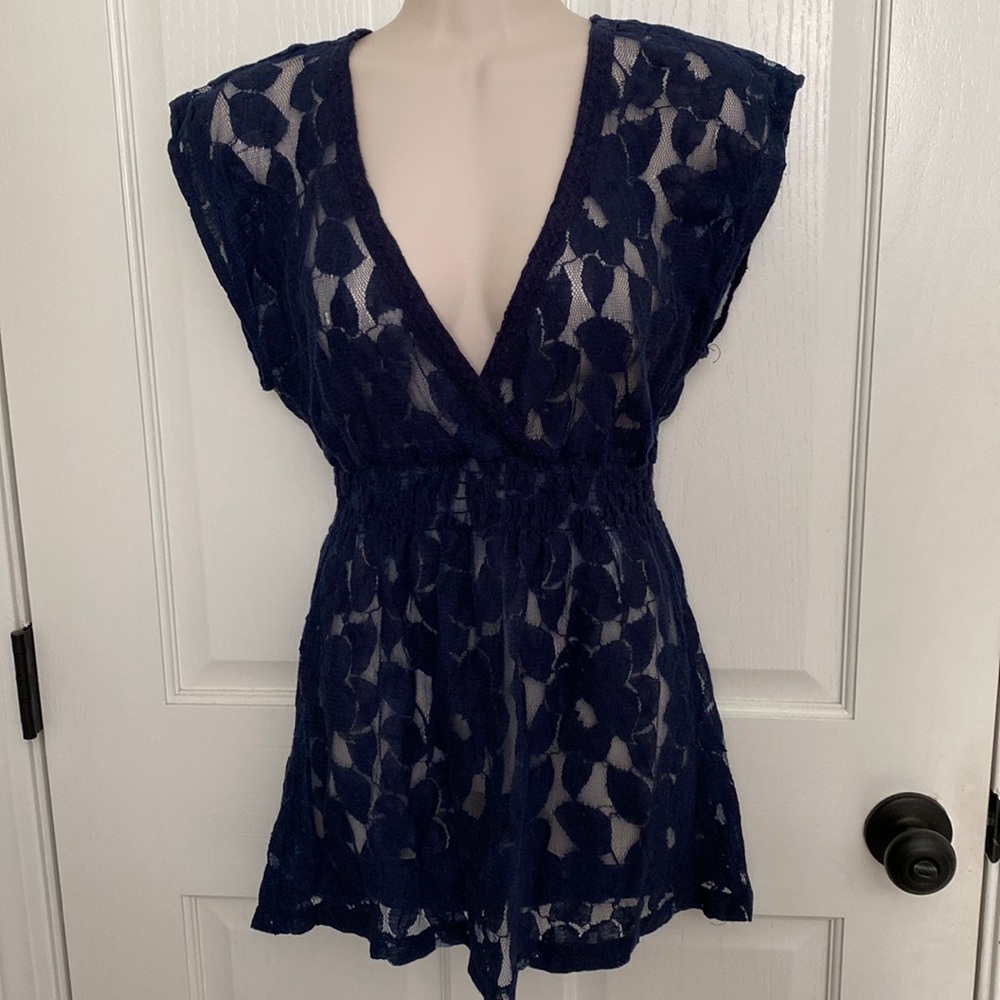 Maurices leaf lace blouse